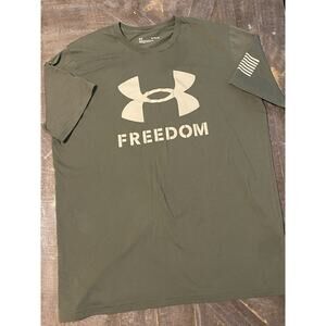 Under Armour Freedom Shirt Military Green Size Mens XL Loose Fit